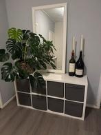 IKEA KALLAX - Inclusief grijze bakken, Huis en Inrichting, Ophalen, Zo goed als nieuw, Hout, 75 cm of meer