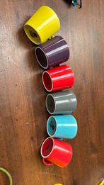 Hema koffie kopjes zes kleuren diameter 7.5 cm hoogte 7cm, Keramiek, Ophalen of Verzenden, Zo goed als nieuw, Overige stijlen