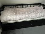 Ikea uitschuif-/logeerbed massief Hout + Matrassen, Huis en Inrichting, Slaapkamer | Bedden, Ophalen, Verstelbaar, 90 cm, Eenpersoons
