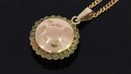 Memorie antieke 14k gouden ketting hanger rouw dames uniek, Sieraden, Tassen en Uiterlijk, Antieke sieraden, Ophalen of Verzenden