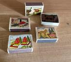 Vintage Houten Bouwstenen in Luciferdoosjes Speelgoed Setje, Ophalen of Verzenden