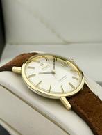 Omege Seamaster de Ville 14k, Leer, Polshorloge, Ophalen of Verzenden, Zo goed als nieuw