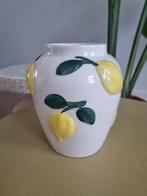 Mooie vaas met citroenen, Overige kleuren, Ophalen of Verzenden, Minder dan 50 cm, Glas