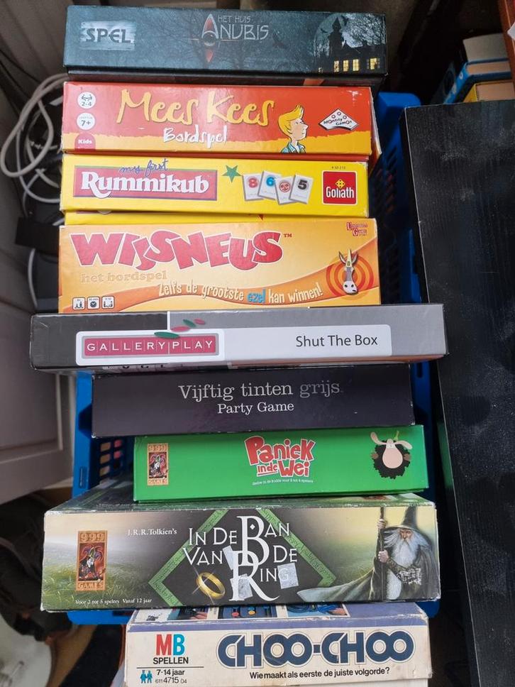 Stapel Bordspellen: Anubis, Mees Kees, Rummikub..., Hobby en Vrije tijd, Gezelschapsspellen | Bordspellen, Ophalen