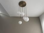 Moderne design hanglamp van Made – messing & marmerglas, Huis en Inrichting, Ophalen, Zo goed als nieuw, Glas