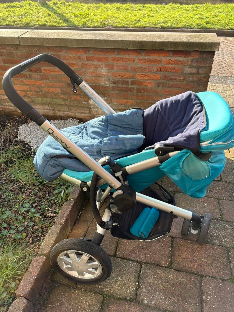 Kinderwagen Quinny met blauwe voetenzak, Gebruikt, Luchtbanden, Quinny, Ophalen