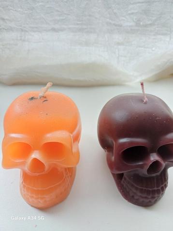 4 Doodshoofd Kaarsen - Halloween Decoratie beschikbaar voor biedingen