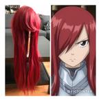 Donkerrode Pruik Erza Fairy Tail Anime stijl lengte 76cm, Ophalen of Verzenden, Zo goed als nieuw, Pruik of Haarverlenging