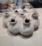 Vintage koraal vaas met 11 vakken geglazuurd keramiek, Huis en Inrichting, Woonaccessoires | Vazen, Overige kleuren, Verzenden