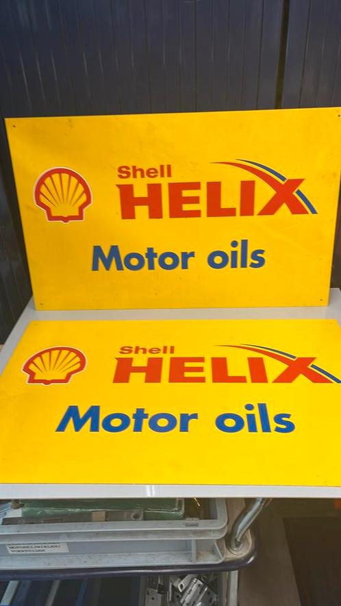 Shell Helix Reclameborden (2x), Auto diversen, Auto-accessoires, Gebruikt, Ophalen