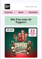 Toppers voucher gratis 2de kaartje, Tickets en Kaartjes, Eén persoon
