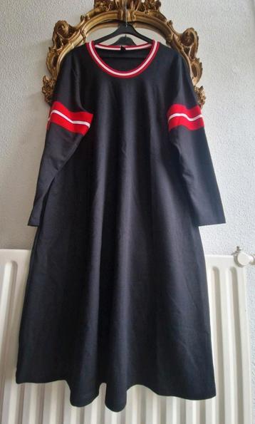 Als nieuw! Yoek zwart viscose dik sweaterstof a lijn jurk beschikbaar voor biedingen