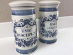 2 Antieke Apothekerspotten zalfpotten * Goedewaagen Delfts, Ophalen of Verzenden, Zo goed als nieuw, Overige materialen, Pot, Bus of Blik