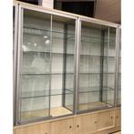 2 Glazen Vitrinekasten, Verkoopkasten, Salonkasten, Ophalen, Met deur(en), 100 tot 150 cm, 25 tot 50 cm