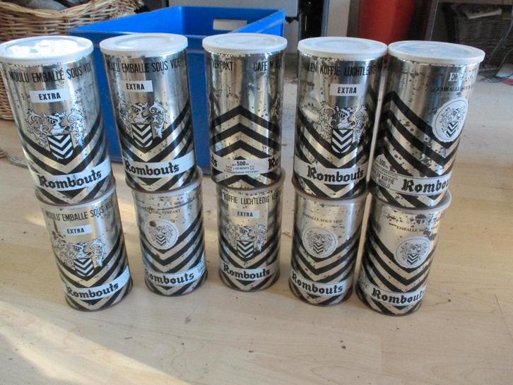 Vintage Rombouts koffieblikken, Verzamelen, Blikken, Gebruikt, Koffie, Overige merken, Ophalen of Verzenden