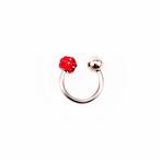 RVS Hoefijzer + Rode Strass Bolletje Piercing Neus Septum, Sieraden, Tassen en Uiterlijk, Piercings, Staal, Birgitta-Gracht 33, 6465 EL Kerkrade, Nederland