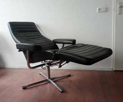 Verstelbare leren Montel design fauteuil, Huis en Inrichting, Fauteuils, Gebruikt, Ophalen