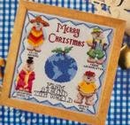 Merry Christmas Teddyberen Kerst borduurpatroon, Ophalen, Nieuw, Handborduren, Patroon