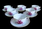 6 Herend thee kop en schotels Chinese Bouquet Apponyi Purple, Ophalen of Verzenden