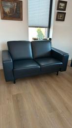 3-en 2- zitsbank leder saffierblauw in perfecte staat, Ophalen, Zo goed als nieuw, 75 tot 100 cm