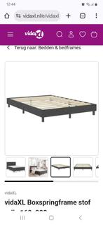 Vida XL bedframe boxspringframe 160x200 grijs stof, Huis en Inrichting, Slaapkamer | Bedden, Tweepersoons, Ophalen of Verzenden