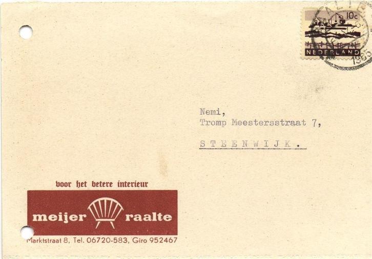 Meijer Raalte - 05.1965 - briefkaart, Postzegels en Munten, Brieven en Enveloppen | Nederland, Briefkaart, Ophalen of Verzenden