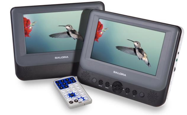 Salora DVP7048TWIN – Portable DVD Speler voor in de auto, Audio, Tv en Foto, Dvd-spelers, Zo goed als nieuw, Overige merken, Ophalen of Verzenden