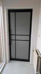 Prachtige Taatsdeur 6 vaks met privacy matglas 200,5 x 84,7, Doe-het-zelf en Verbouw, Deuren en Horren, Ophalen, 215 cm of meer