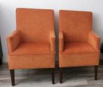 Satelliet Eet- en/of huiskamerstoelen oranje/bruin, Ophalen, Hout, Gebruikt, Minder dan 75 cm