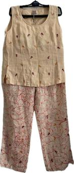 Oilily vintage linnen set broek en top maat M, Maat 38/40 (M), Beige, Ophalen of Verzenden, Zo goed als nieuw