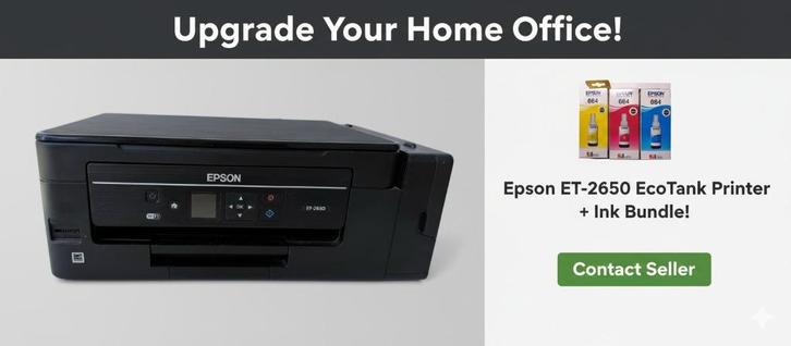 Epson EcoTank ET‑2650 + 3x Genuine Epson 664 Ink Bottles, Computers en Software, Printers, Gebruikt, All-in-one, Inkjetprinter