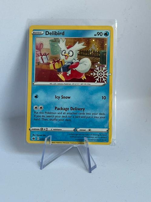 Pokémon - Delibird Snowflake, Hobby en Vrije tijd, Verzamelkaartspellen | Pokémon, Zo goed als nieuw, Losse kaart, Verzenden