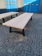 Grote robuuste industriële landelijke stamtafel 4x1 meter, Huis en Inrichting, Tafels | Eettafels, Rechthoekig, Nieuw, 200 cm of meer