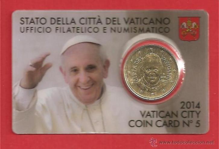 Coincard Vaticaan 2014 50 Eurocent Nº 05, Postzegels en Munten, Munten | Europa | Euromunten, 50 cent, Vaticaanstad, Ophalen of Verzenden