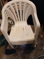 Witte tuinstoelen, Tuin en Terras, Tuinstoelen, Ophalen, Gebruikt, Kunststof, Stapelbaar
