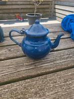 Vintage Blauw Emaille Theepot, Antiek en Kunst, Antiek | Emaille, Ophalen