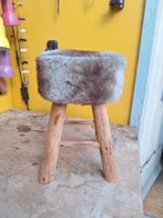 Leuk krukje met zachte zitting, Ophalen of Verzenden, Gebruikt, Hout