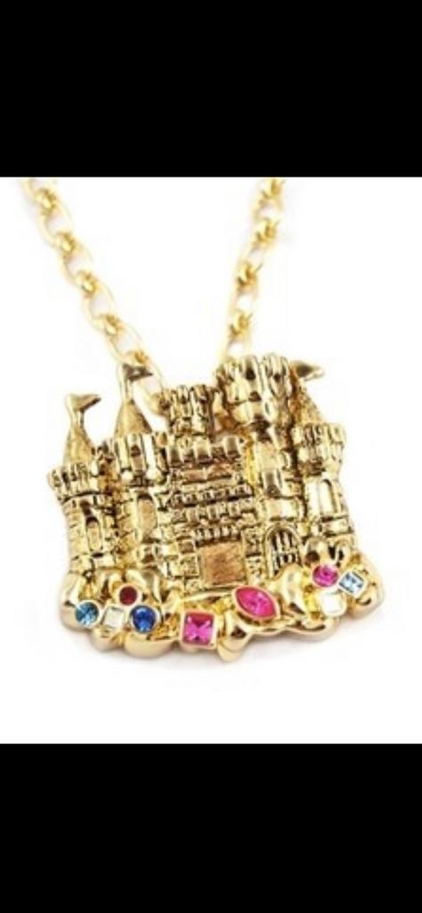 Disney Couture Ariel’s Castle 14 krt gold plated Swarovski, Sieraden, Tassen en Uiterlijk, Kettinghangers, Nieuw, Goud, Overige voorstellingen