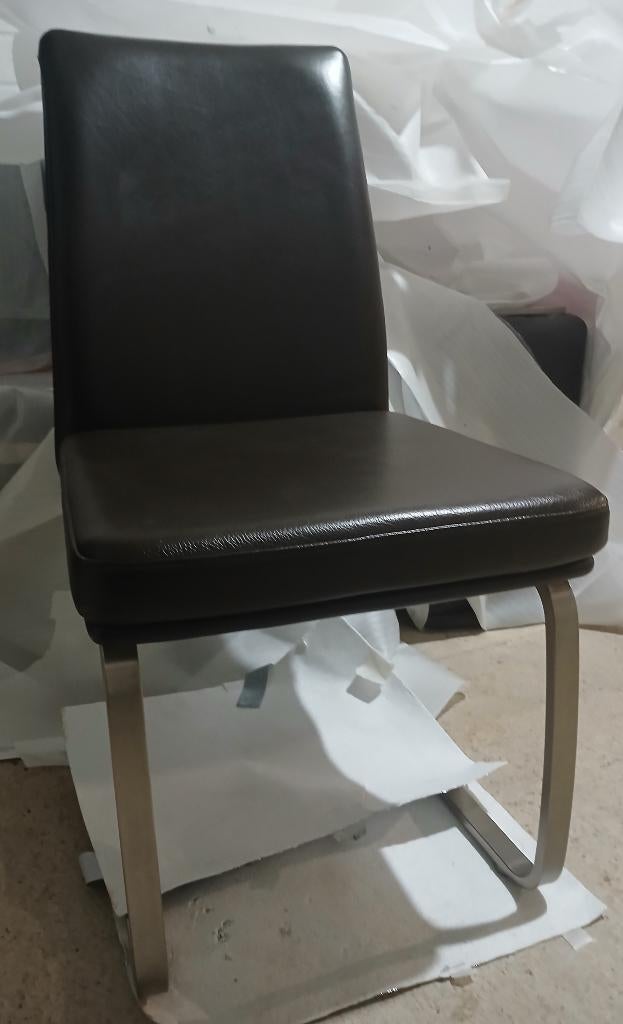 eetkamerstoelen, Ophalen, Bruin, Leer, Zo goed als nieuw