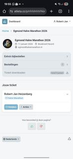 Startnummer Egmond halve marathon 2026, Eén persoon