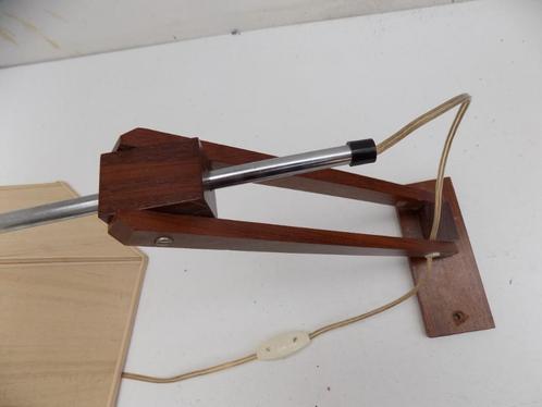 Vintage wandlamp jaren 50 60 hout metaal mid century met kap, Huis en Inrichting, Woonaccessoires | Overige, Gebruikt, Ophalen of Verzenden