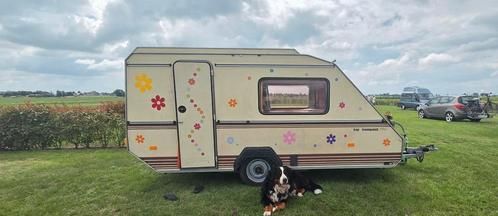 Retro kip caravan KK400 uit 1983, Caravans en Kamperen, Caravans, Particulier, Rondzit, Kip, Hefdak, Ophalen of Verzenden