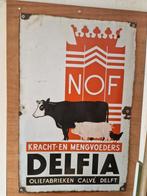 Emaille bord VOF DELFIA mancave Oliefabroeken Calve Delft, Ophalen, Gebruikt, Overige typen