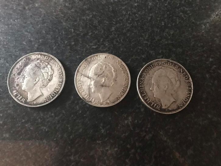 Zilveren Rijksdaalders Wilhelmina, Postzegels en Munten, Munten | Nederland, Losse munt, 2½ gulden, Koningin Wilhelmina, Zilver