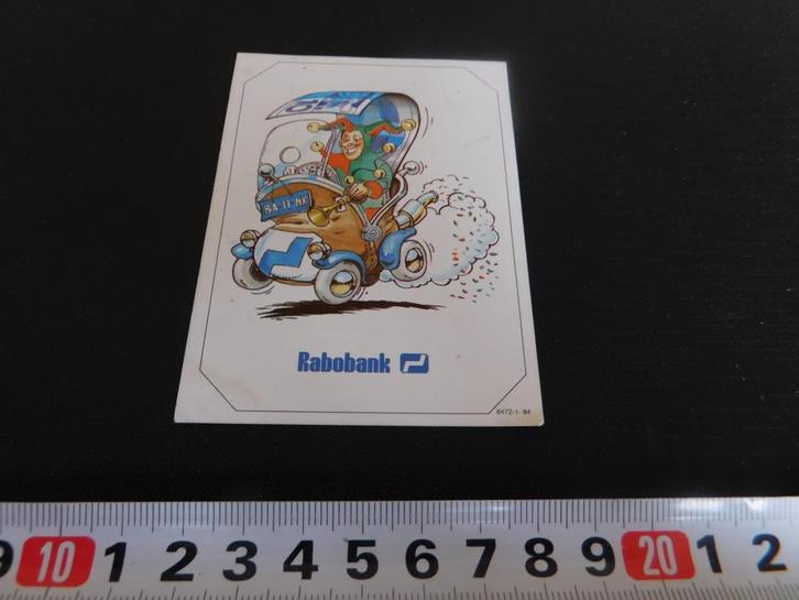 sticker Rabobank  carnaval auto Nar  strip, Verzamelen, Stickers, Zo goed als nieuw, Ophalen