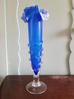 handgeblazen vaas glas blauw (murano?), Ophalen of Verzenden