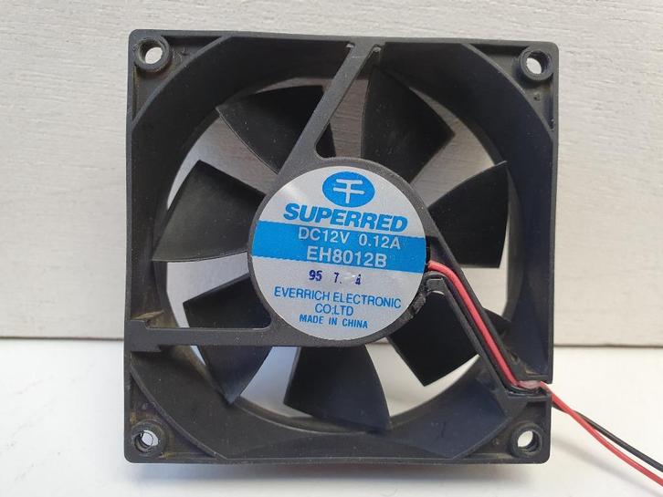 EVERRICH ELECTRONIC Computer ventilator DC12V 0.12A 80x80x25, Computers en Software, Computerkoelers, Gebruikt, Luchtkoeling, Ophalen of Verzenden