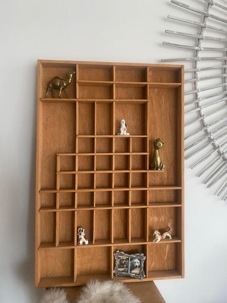 Vintage Houten Letterbak / Wandrek, Huis en Inrichting, Woonaccessoires | Wandplanken en Boekenplanken, Gebruikt, Ophalen of Verzenden