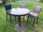 Barset bartafel met 3 krukken, Huis en Inrichting, Barren, Ophalen, Zo goed als nieuw, Inclusief barstoelen