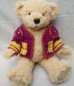 Gele ‘schapenvacht’-beer met roze jasje, Ophalen of Verzenden, Gebruikt, Stoffen beer, Overige merken